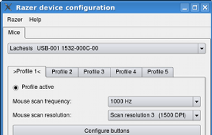 Razer device configuration tool screenshot 1