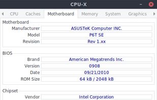 CPU-X (by X0rg) screenshot 2