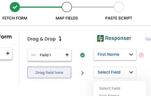 Easy Drag & Drop your form fields to map with Responser.