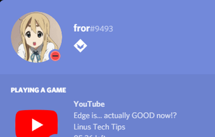 Example of YouTube Rich Presence