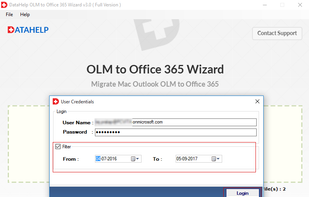 DataHelp OLM to Office 365 Wizard screenshot 3