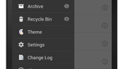 
Side Menu

    Archive & Recycle bin to store used up notes
    Style your Sec-Notes from 4 available themes
    Settings - Choose security type
    Settings - Auto backup/restore to Google Drive or Dropbox
    Settings - Back up and restore notes to your SD card

