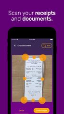 Easily scan your receipts and documents with automatic cropping.