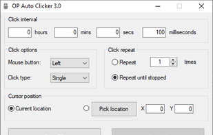 OP Auto Clicker 3.0 main screen