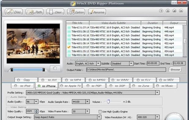 Ripping and converting DVD movies to all popular video files with high speed