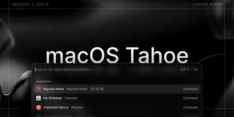 Raycast v1.103.0 implements Liquid Glass controls and Comet browser support image