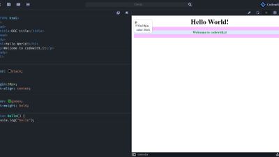 HTML, CSS and JS codes editors generate a preview on right window, with element inspector
