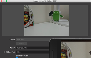 DroidCam OBS screenshot 1