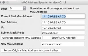 MAC Address spoofer for Mac screenshot 1