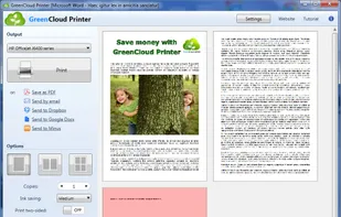 GreenCloud Printer is a virtual driver for your printer to save money