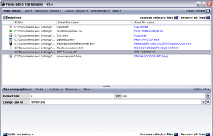 The main screen showing standard functionality