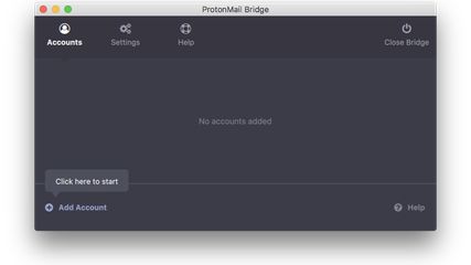 ProtonMail Bridge screenshot 1