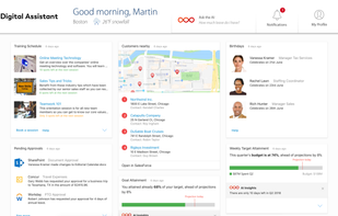 Digital Assistant works on your desktop, as an add-in to popular intranets like SharePoint, through the Chrome browser extension and as a chatbot in all your favorite apps.