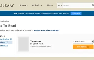 User reading log page