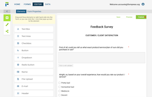 Build forms using WYSIWYG form editor