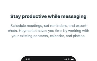 Business text messaging in Heymarket iOS app.