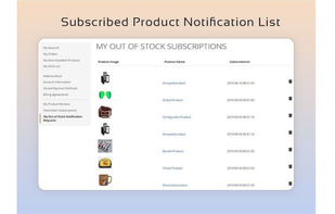 Back in stock alert Magento 2