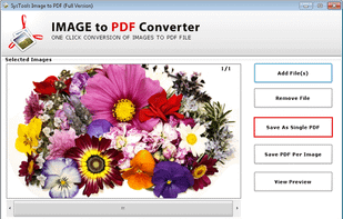 Now go for any of the  2 options as per your requirements: -Save as Single PDF or Save PDF per Image.