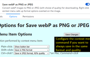 Save webP as PNG or JPEG Extension screenshot 3
