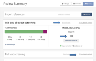 Covidence screenshot 2