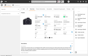 Maintain data such as product data or much more in the PIM module of 4ALLPORTAL. Use the PIM to maintain your information centrally and synchronize it automatically in third-party systems.