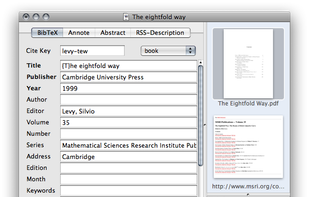 BibDesk screenshot 1