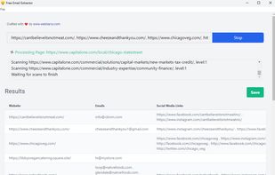Scrapes Emails and Social Media URLs from a List of Websites