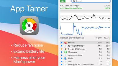 App Tamer reduces fan noise, extend battery life and harness all of your Mac's power.