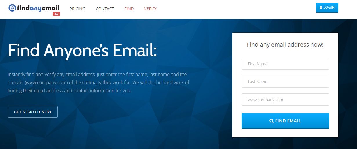 Email finding sites