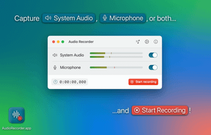 Capture system audio, microphone, or both, and start recording.