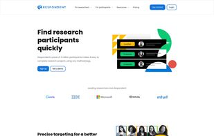 Home page of the respondent.io