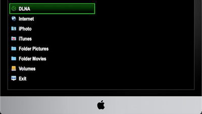 Start screen of nessMediaCenter on iMac