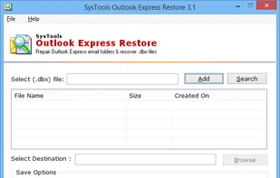 SysTools Outlook Express Restore screenshot 1