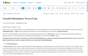 Crossbill Cone page editor