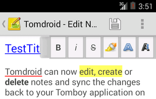 Tomdroid screenshot 3