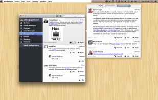 Desktop screen shot showing a person's liked messages