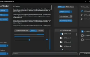 CustomTkinter with blue thème and dark mode