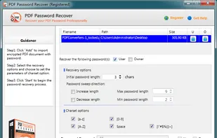PDF Password Recover screenshot 1