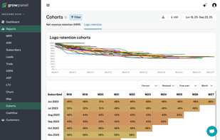 Break down your churn in to cohorts and see how certain customer segments perform over time