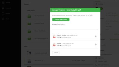 Version Control - Versioning of documents lets you maintain multiple copies of a document and keep track of every version made and notifies every user in the loop of the most up-to-date version.
