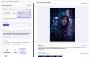 Text-to-image generation with prompt presets and aspect ratios
