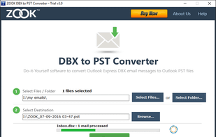 ZOOK DBX to PST Converter screenshot 2