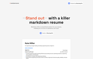 Markdown Resume Builder screenshot 1