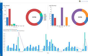 Interactive dashboard with insightful detailed reports about delivery key metrics, deliverymen's performance, traffic map, or distribution heat map.
