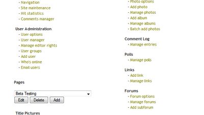 Admin panel