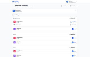 View payment history for your requests or edit the request.