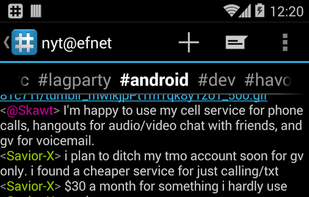 Channel view in portrait mode without user list