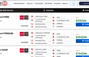 Servers99 AMD Dedicated Servers