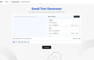 Create unique and stylish small text instantly with CopyChecker’s Small Text Generator. Perfect for social media bios, posts, and creative content. Try it free and stand out!