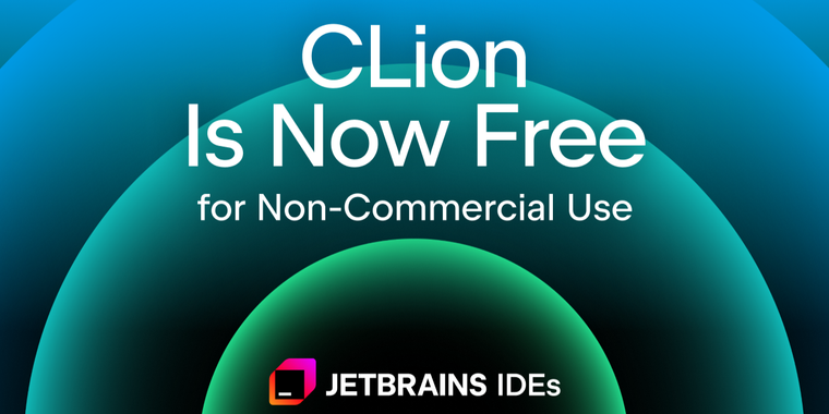 JetBrains makes CLion free for non-commercial use, joining RustRover, Rider and WebStorm image